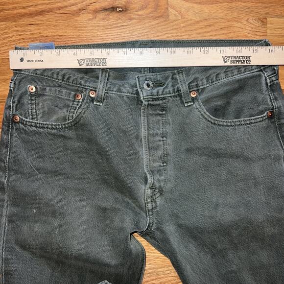 Vintage Levi’s Jeans 30x30 Green 501 Button Fly Straight Denim Pants USA 90s - Picture 11 of 14